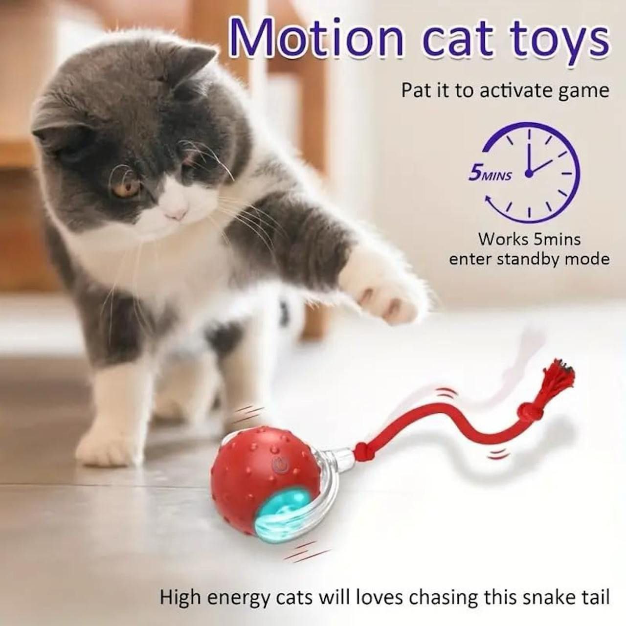 Automatic Cat Teaser Ball – Smart LED Interactive Pet Toy
