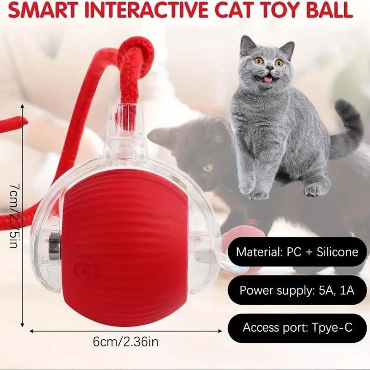 Automatic Cat Teaser Ball – Smart LED Interactive Pet Toy