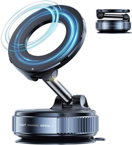 K007 Magnetic Car Phone Holder – 360° Rotation, Vacuum Suction Mount