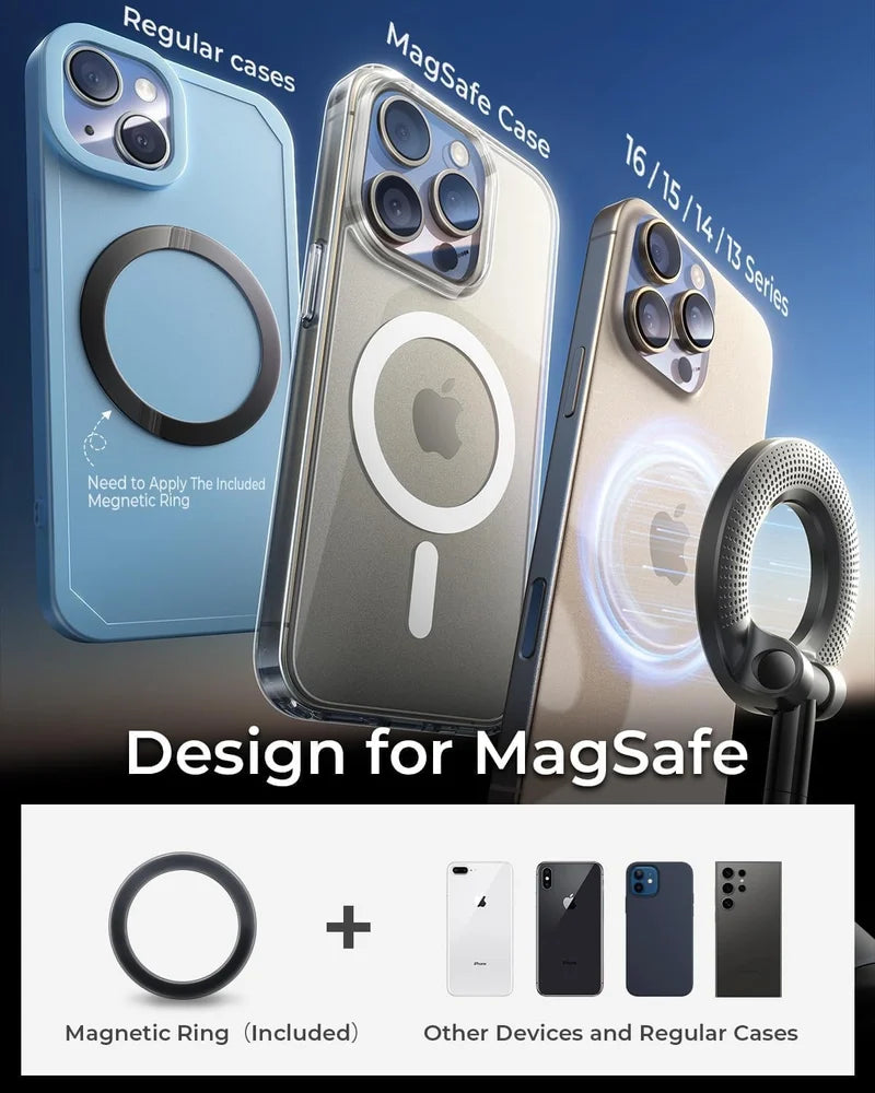 K007 Magnetic Car Phone Holder – 360° Rotation, Vacuum Suction Mount